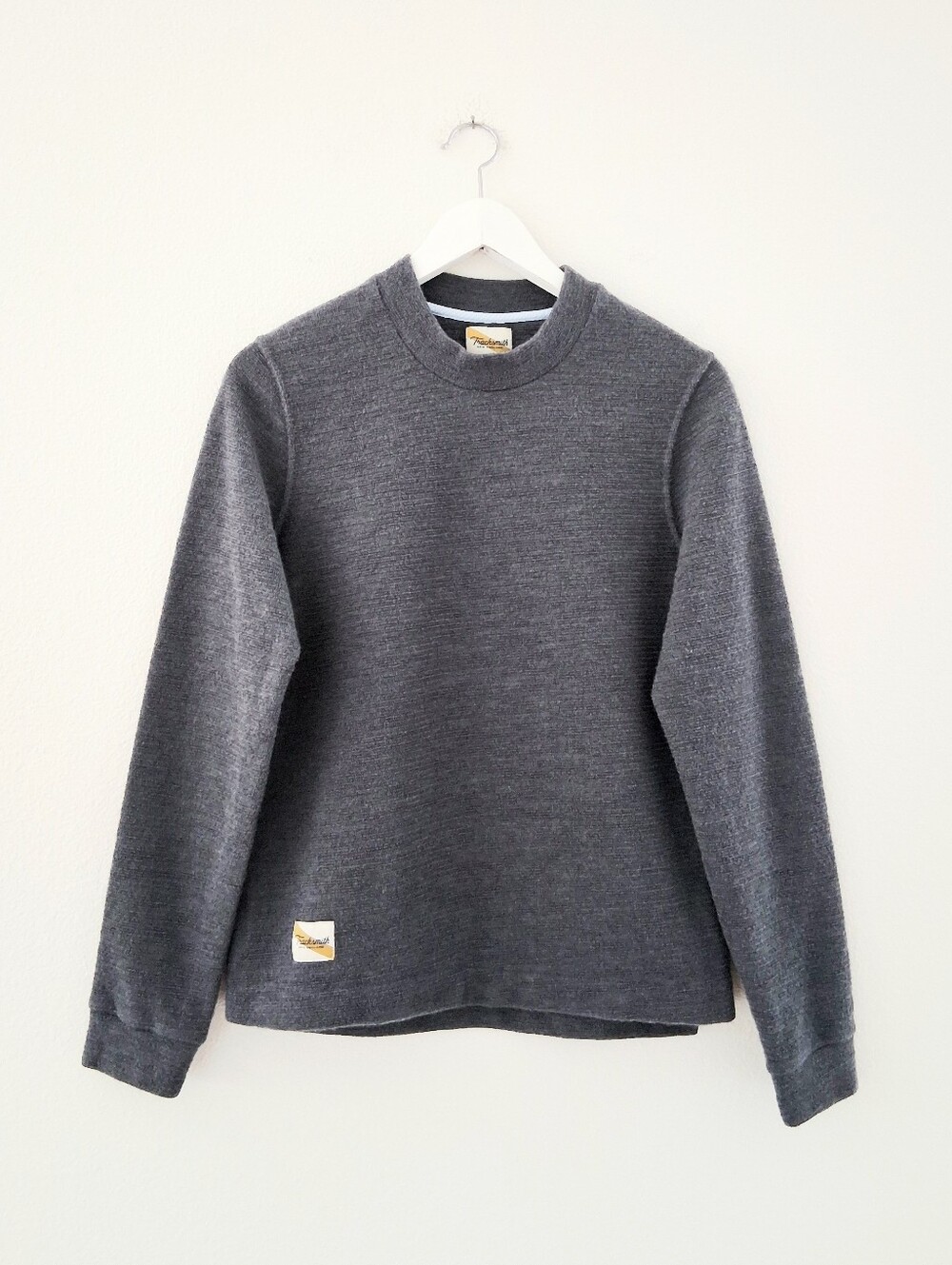 Tracksmith Rapid Transit Crew Grey Wool Blend